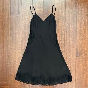 Lovers + Friends Black Slip with Lace Panel Details on the Sides, Size XS/XXS